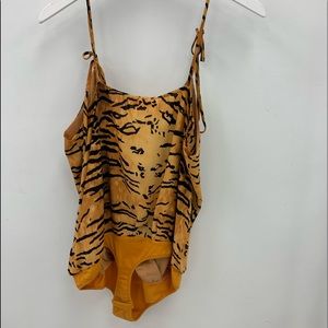Tiger stripe body suit by Buddy Love